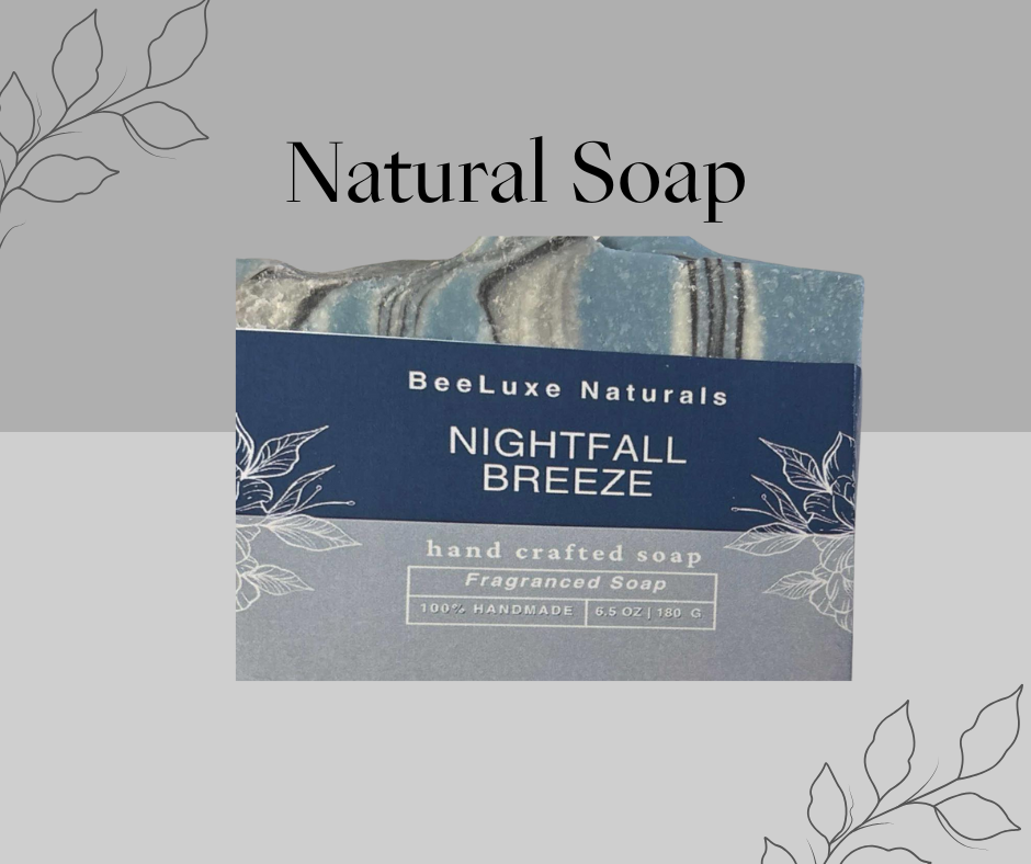 Nightfall Breeze Hand Crafted Soap with woody fragrance, vegan friendly, 6.5oz.