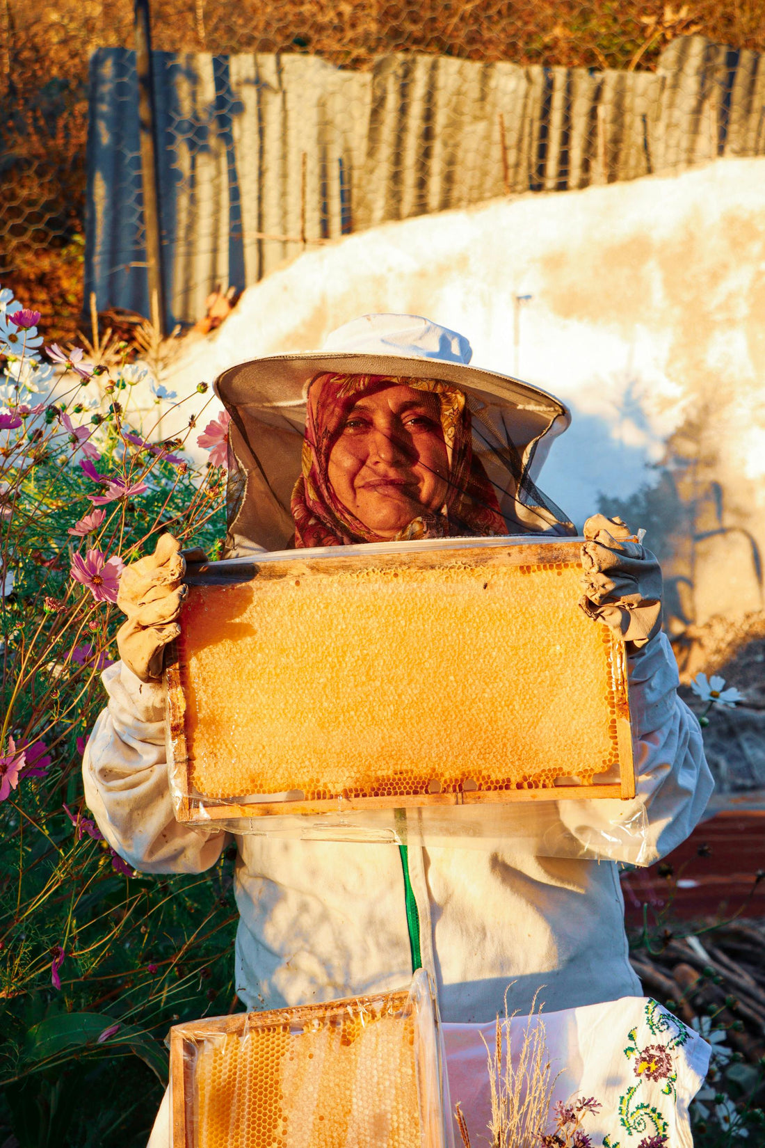 beekeeper making honey