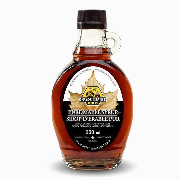 Maple Syrup: Pure Canadian Maple Syrup  by Dutchman's Gold Bold taste-250 g