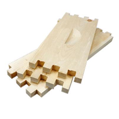 Medium Box components for 8-frame hive assembly, showcasing durable pine construction.