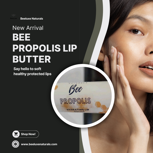 Propolis Lip Butter with Peppermint for nourishing and protecting lips.