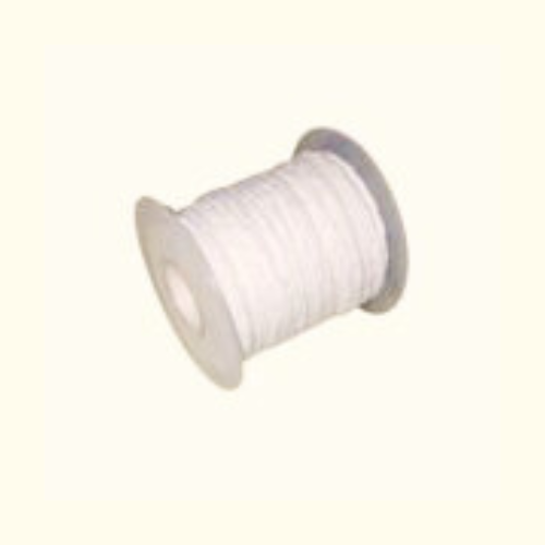 Cotton wick spool for beeswax candles, square braided design.