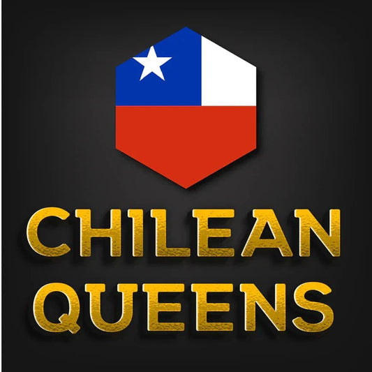 Chilean imported queen bees logo with Chilean flag design.