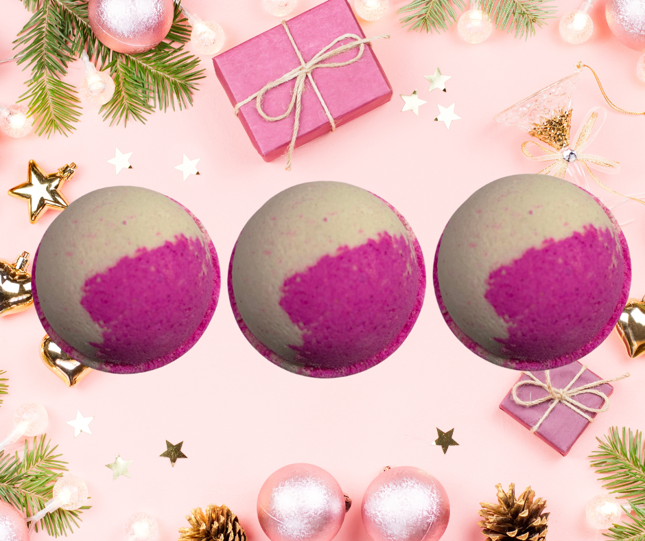 Bath Bomb: Holly Berry & Plum - Festive, Nourishing Bath