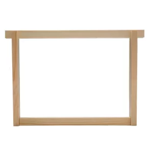 Durable wooden frame for double mating nucs, ideal for beekeeping and queen development.