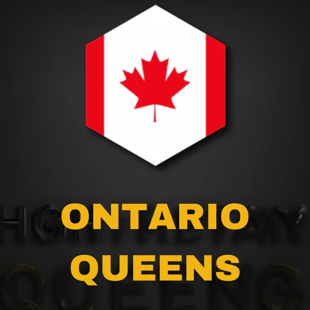 Ontario Queens logo with Canadian flag design.