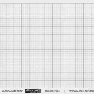 Replacement sticky board for Varroa mite monitoring with grid lines for beekeeping.