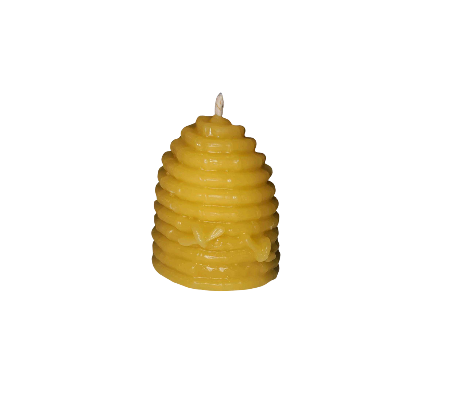 Beehive Candle - Small Beeswax Skep for Cozy Home Decor