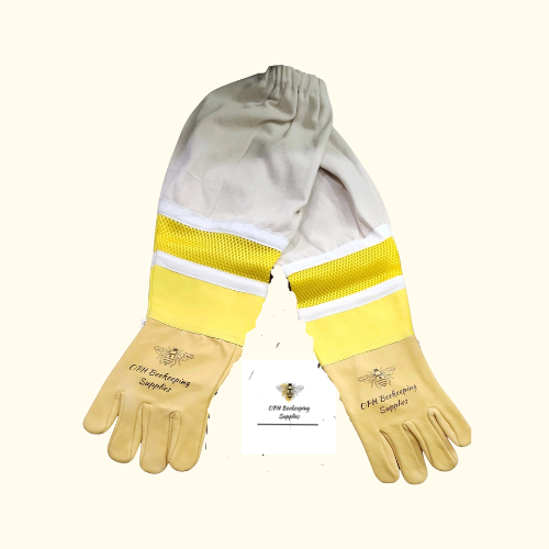 OPH Vented Beekeeping Gloves made of soft leather and canvas with vented material.