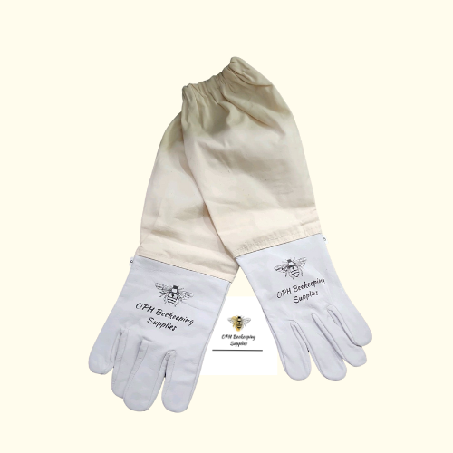 OPH Steward Beekeeping Gloves made of cow leather and canvas.