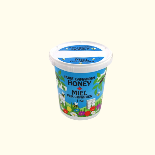 Honey Container - Pure Canadian Honey Plastic Tub 1kg