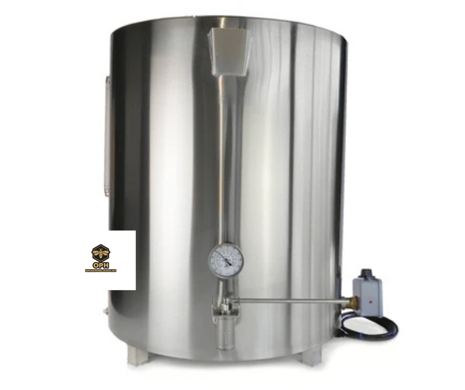 Water Jacketed Bottling Tank 212 Litre/300 kg, stainless steel, professional honey processing.