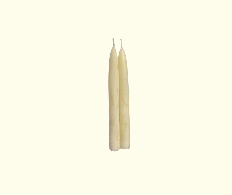  Beeswax Taper Candles White - 100% Pure Canadian Beeswax by Olson Pure Honey