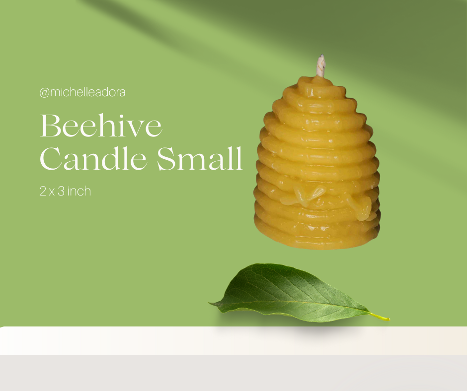 Beehive Candle - Small Beeswax Skep for Cozy Home Decor