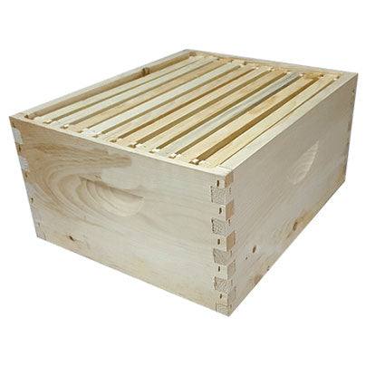 Deep Box with 10 frames made of Canadian Pine for beekeeping.