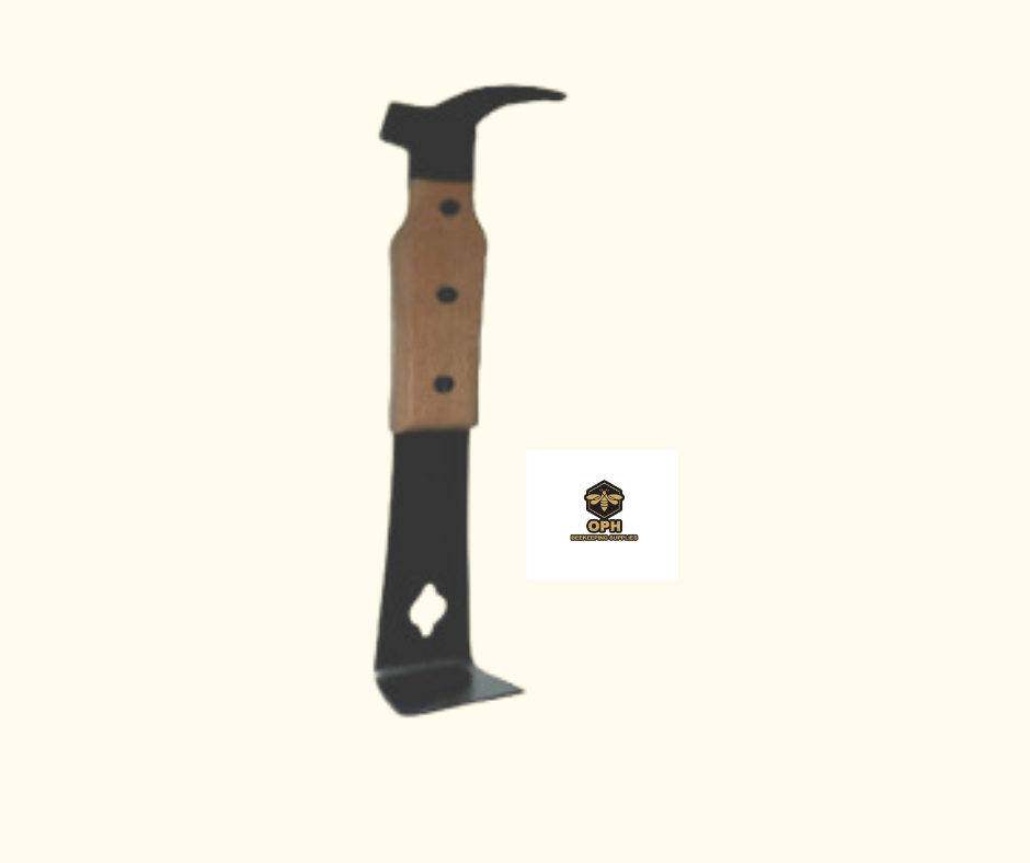 Hive Tool: J Hive Tool with Wooden Handle