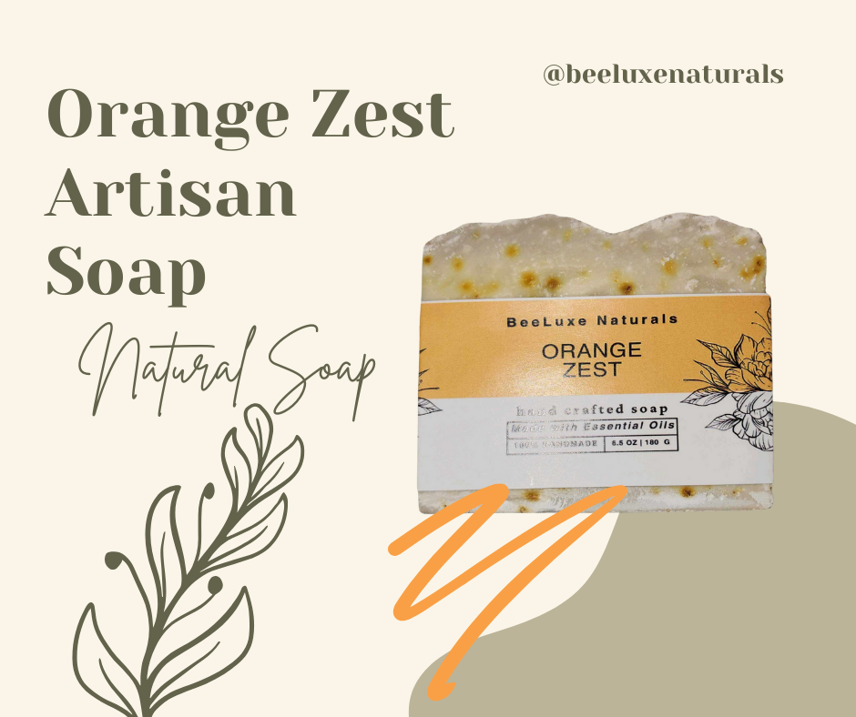 Orange Zest Artisan Soap with natural ingredients and citrus aroma.