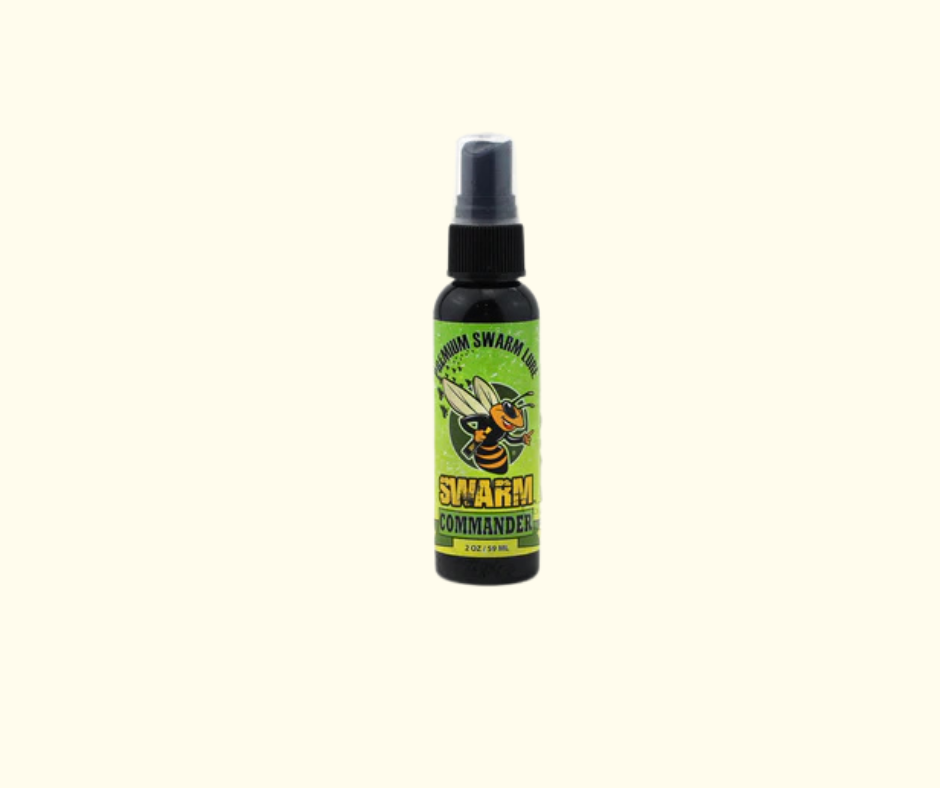 Swarm Commander premium swarm lure, spray bottle for attracting honeybee swarms.