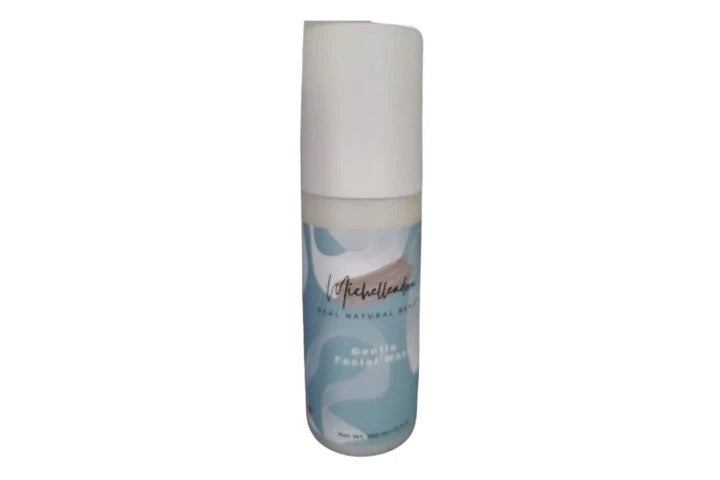 Gentle Facial Cleanser 125 ml by Michelleadora in a white and blue bottle.