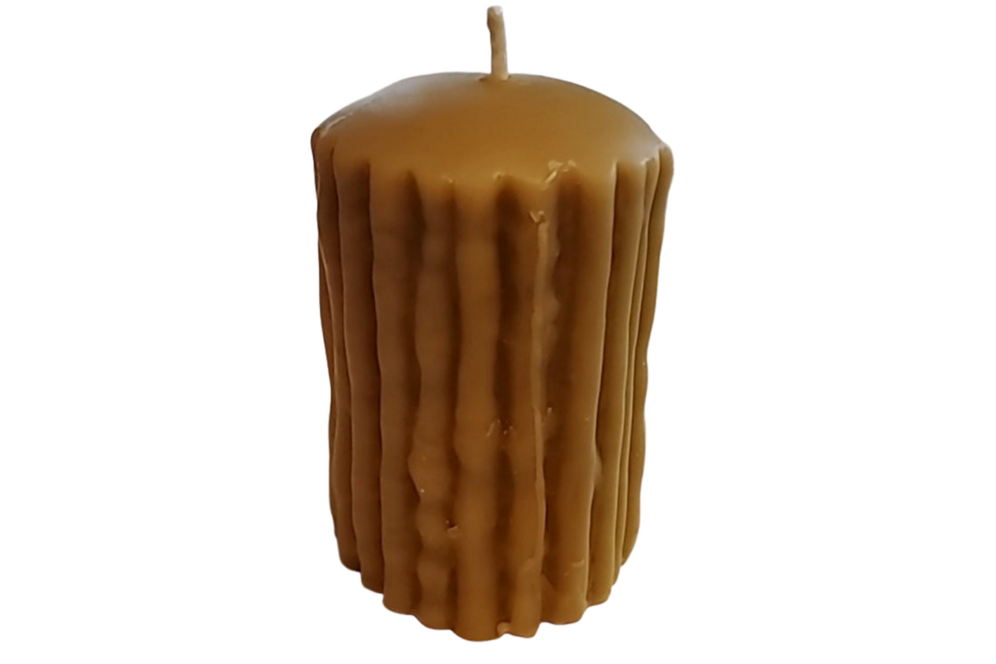 Rustic Beeswax Candle 2.5 x 3 inch pillar with natural scent.