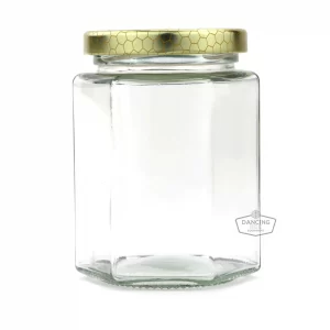 Hexagon Glass Jar | Honey Comb Lid | 270ml