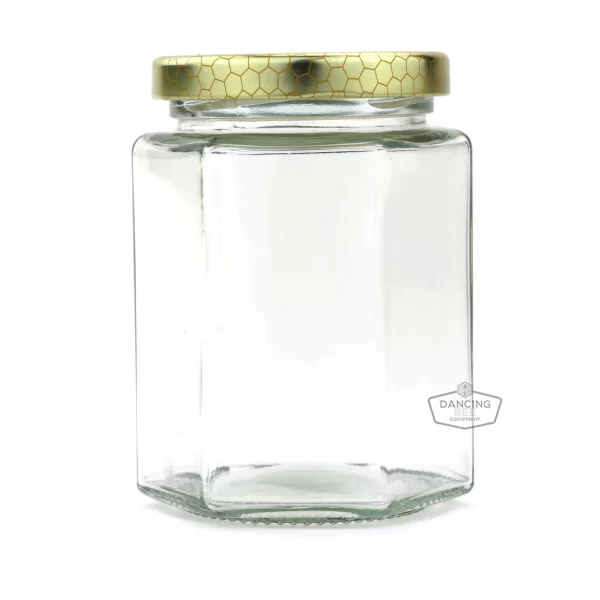 Hexagon Glass Jar | Honey Comb Lid | 270ml